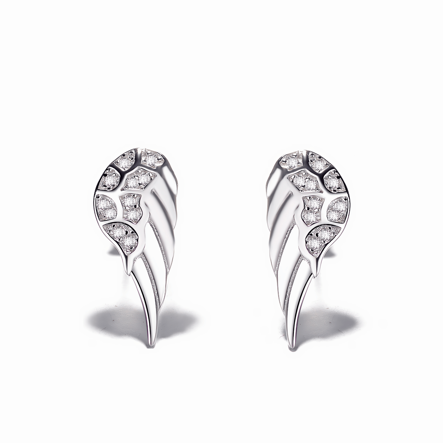 Angel Wing Jewelry Set – Necklace and Earrings with Sparkling Zircon Stones - NAFALUXE