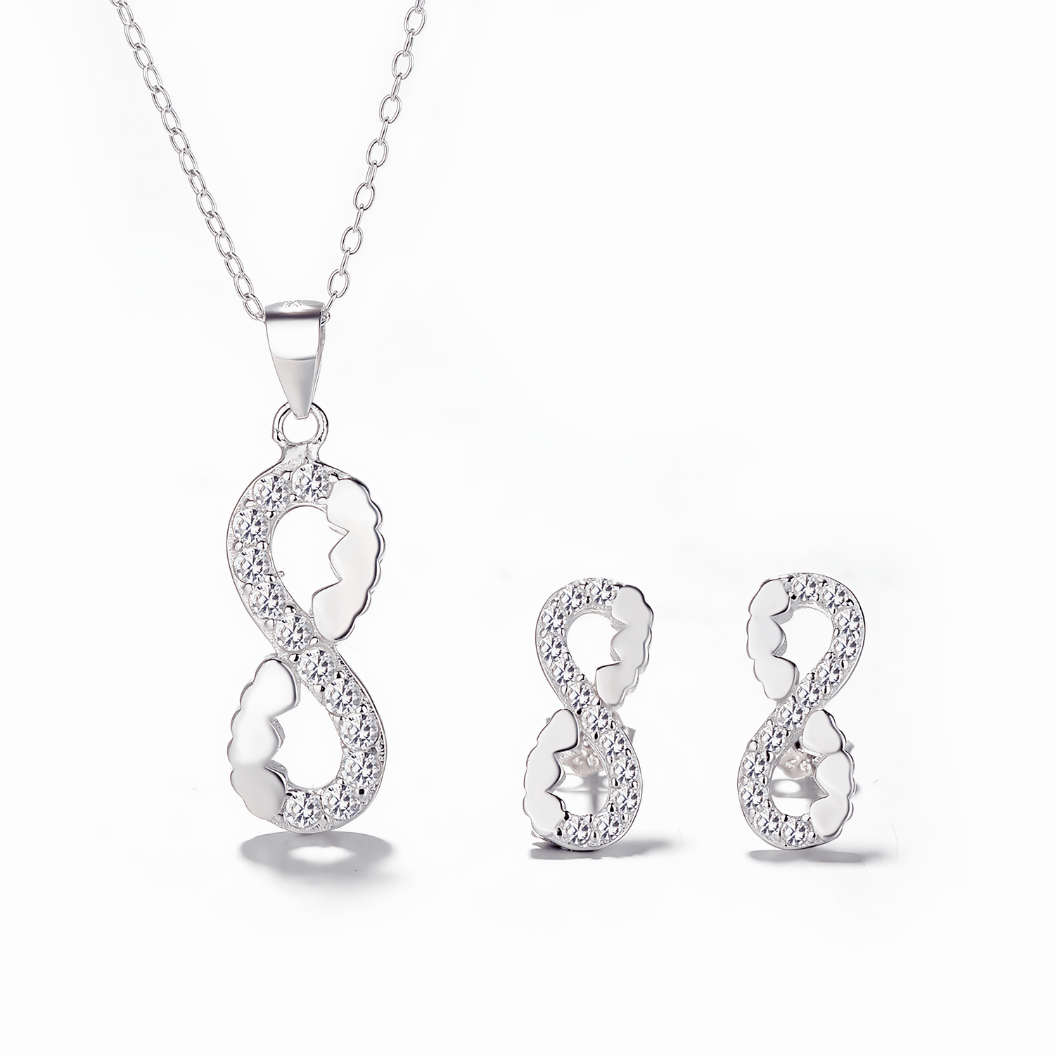 Infinity Dragon Jewelry Set – Necklace and Earrings with Sparkling Zirconia - NAFALUXE