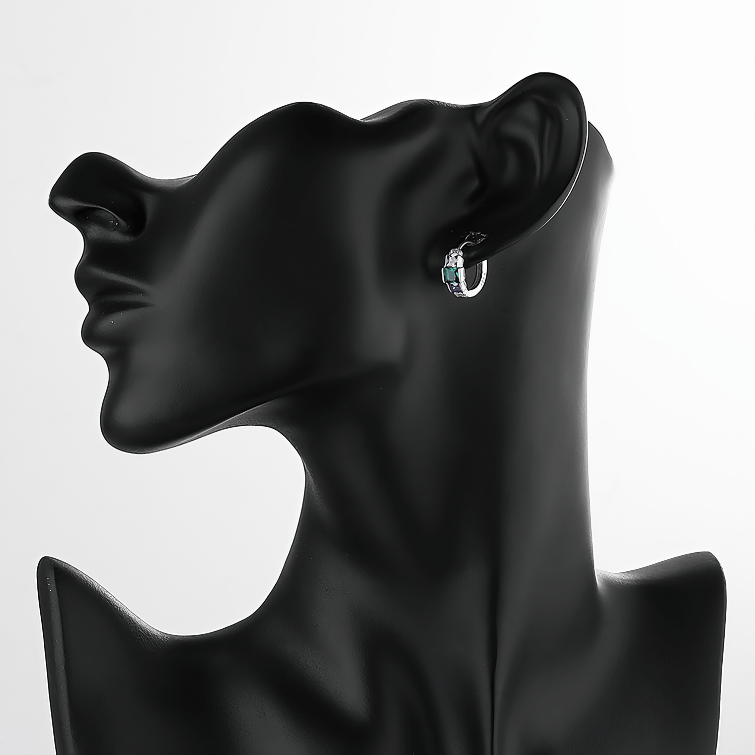 Multicolor Princess - Cut Hoop Earrings – 925 Silver with AAA Cubic Zirconia - NAFALUXE