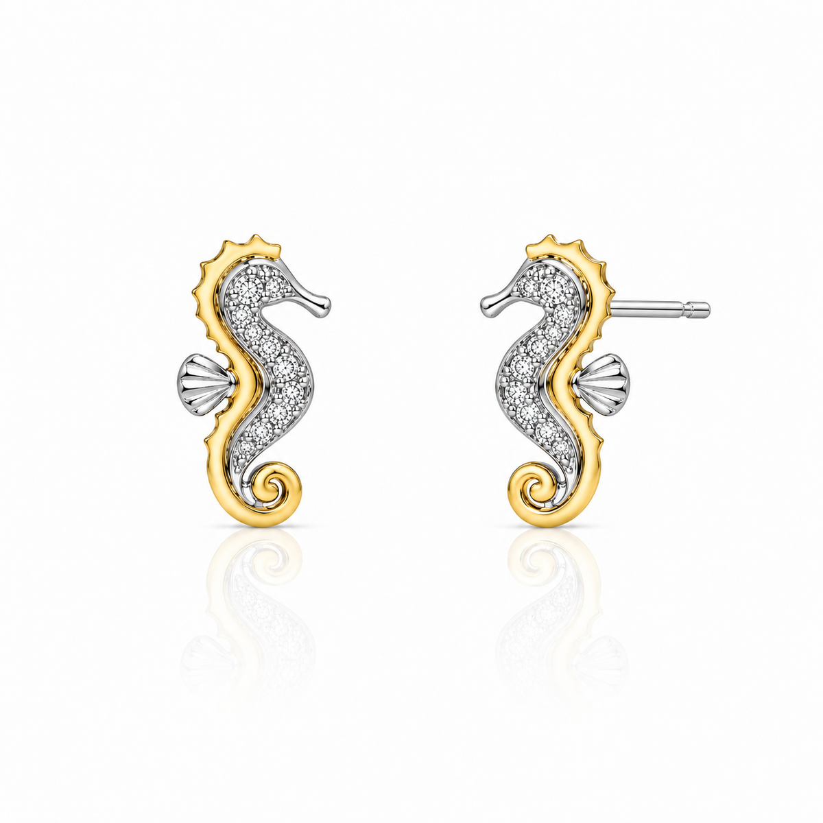 Boucles d'oreilles en nacre incrustées