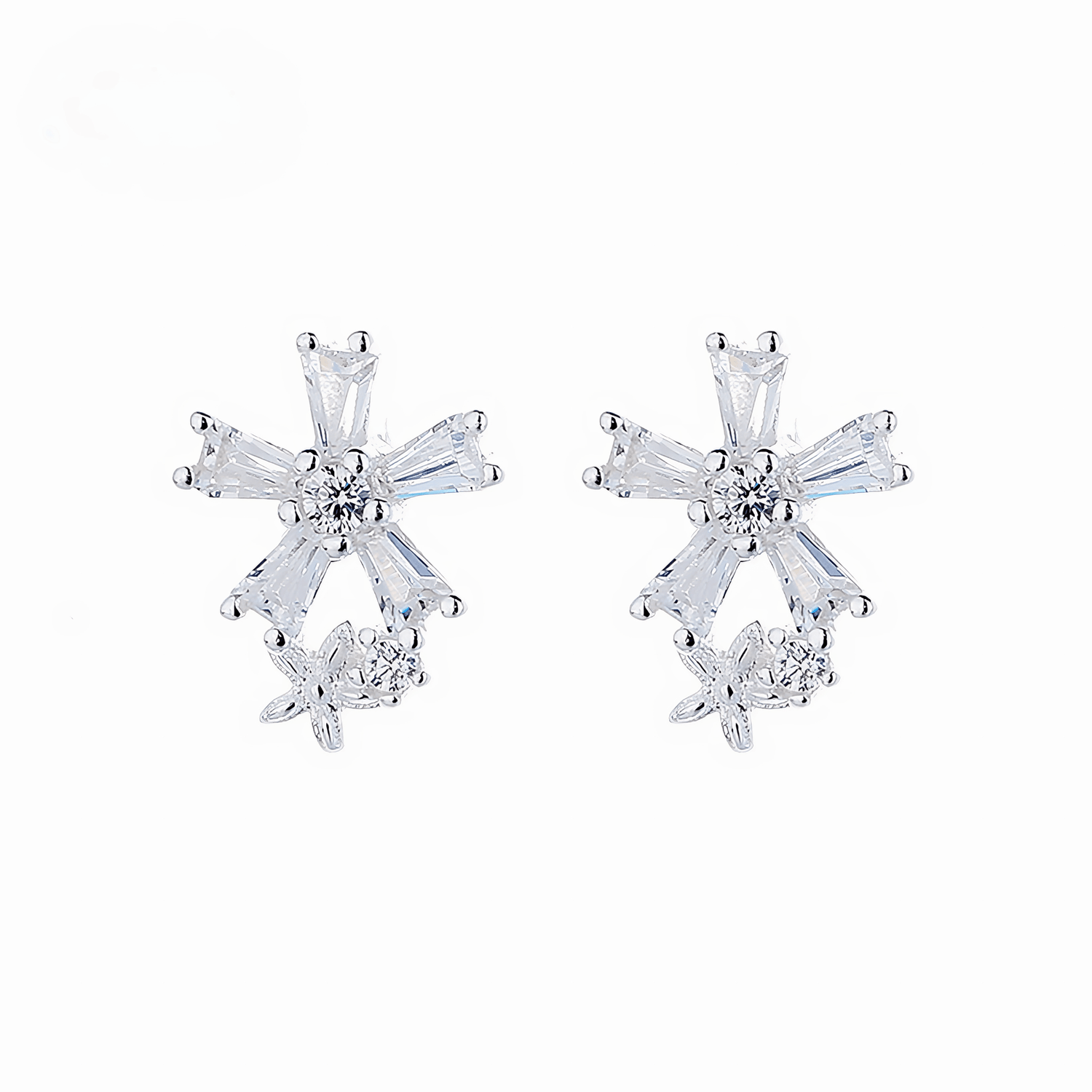 925 sterling silver AAA cubic zirconia Stud Earring - NAFALUXE