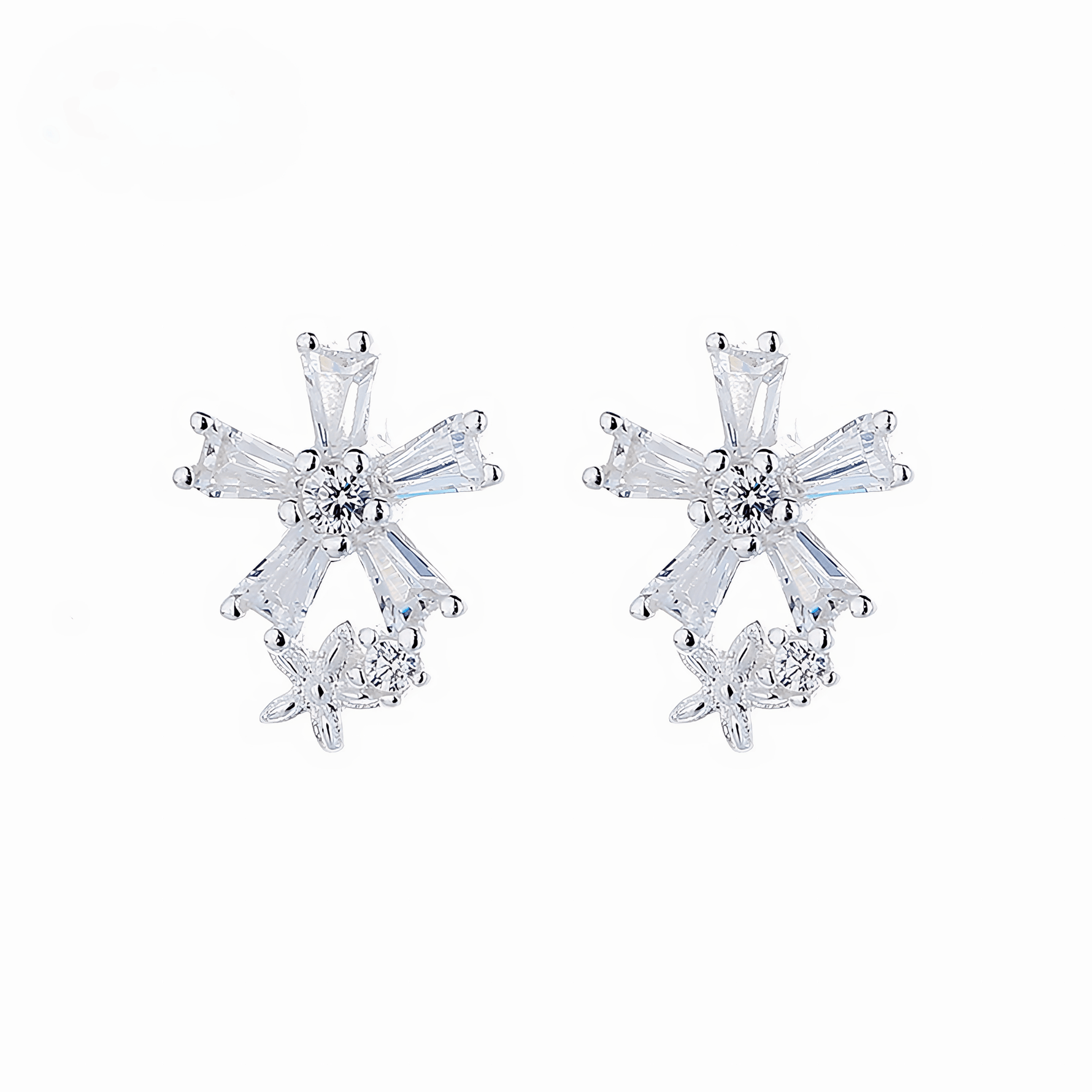 925 sterling silver AAA cubic zirconia Stud Earring - NAFALUXE
