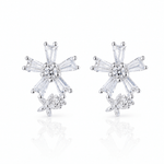 925 sterling silver AAA cubic zirconia Stud Earring - NAFALUXE