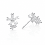 925 sterling silver AAA cubic zirconia Stud Earring - NAFALUXE