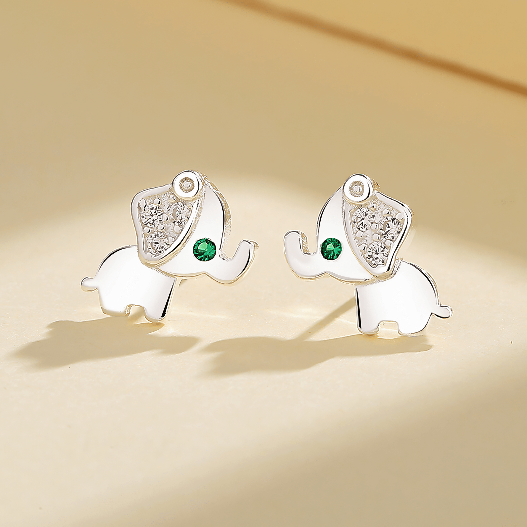 925 Sterling Silver Elephant Stud Earrings - NAFALUXE