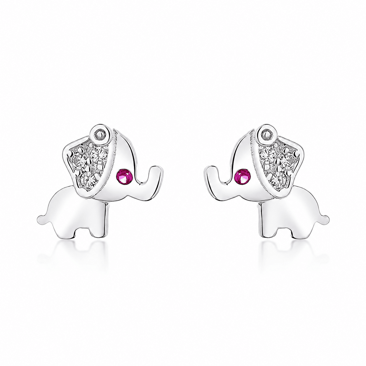Orecchini a bottone con elefante in argento sterling 925 - NAFALUXE