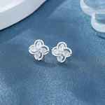 925 Sterling Silver Floral Stud Earrings with Marquise - Cut AAA Cubic Zirconia - NAFALUXE