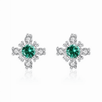 Boucles d'oreilles à clous florales en argent sterling 925 avec zircons – Design élégant et étincelant - NAFALUXE