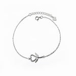 Bracelet en argent sterling 925 avec motif cœur et zircone – plaqué rhodium - NAFALUXE