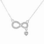 Collier « Infinity » en argent sterling 925 avec pendentif en forme de cœur - NAFALUXE