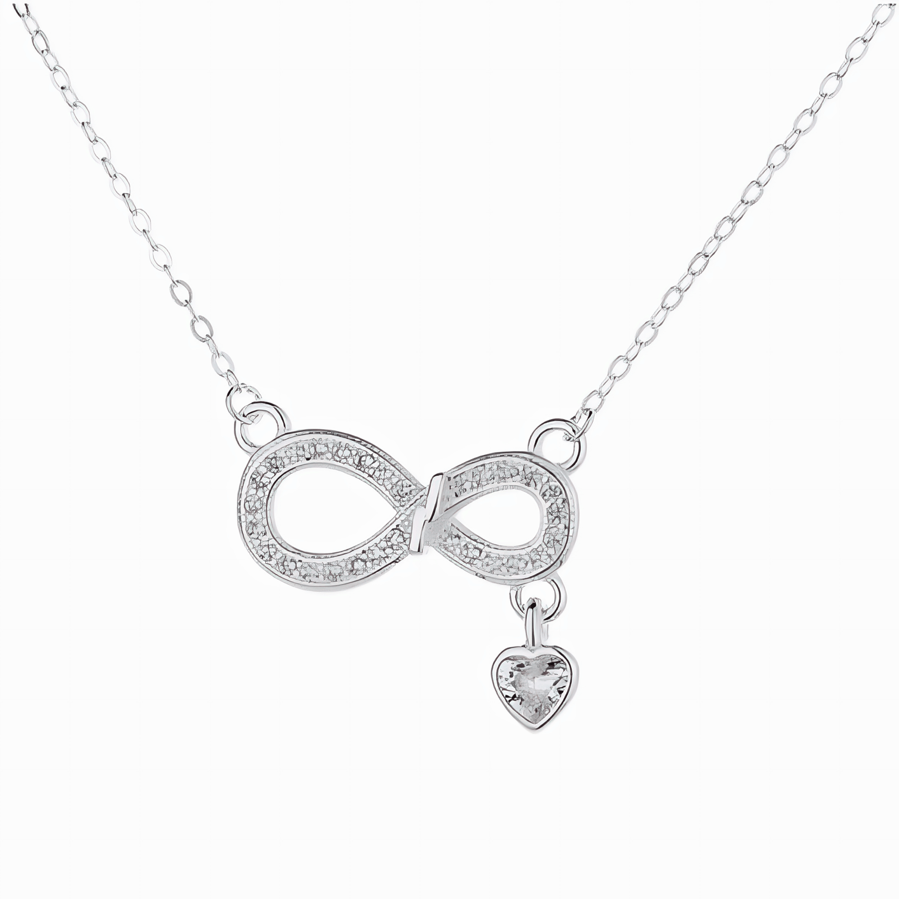 Collier « Infinity » en argent sterling 925 avec pendentif en forme de cœur - NAFALUXE