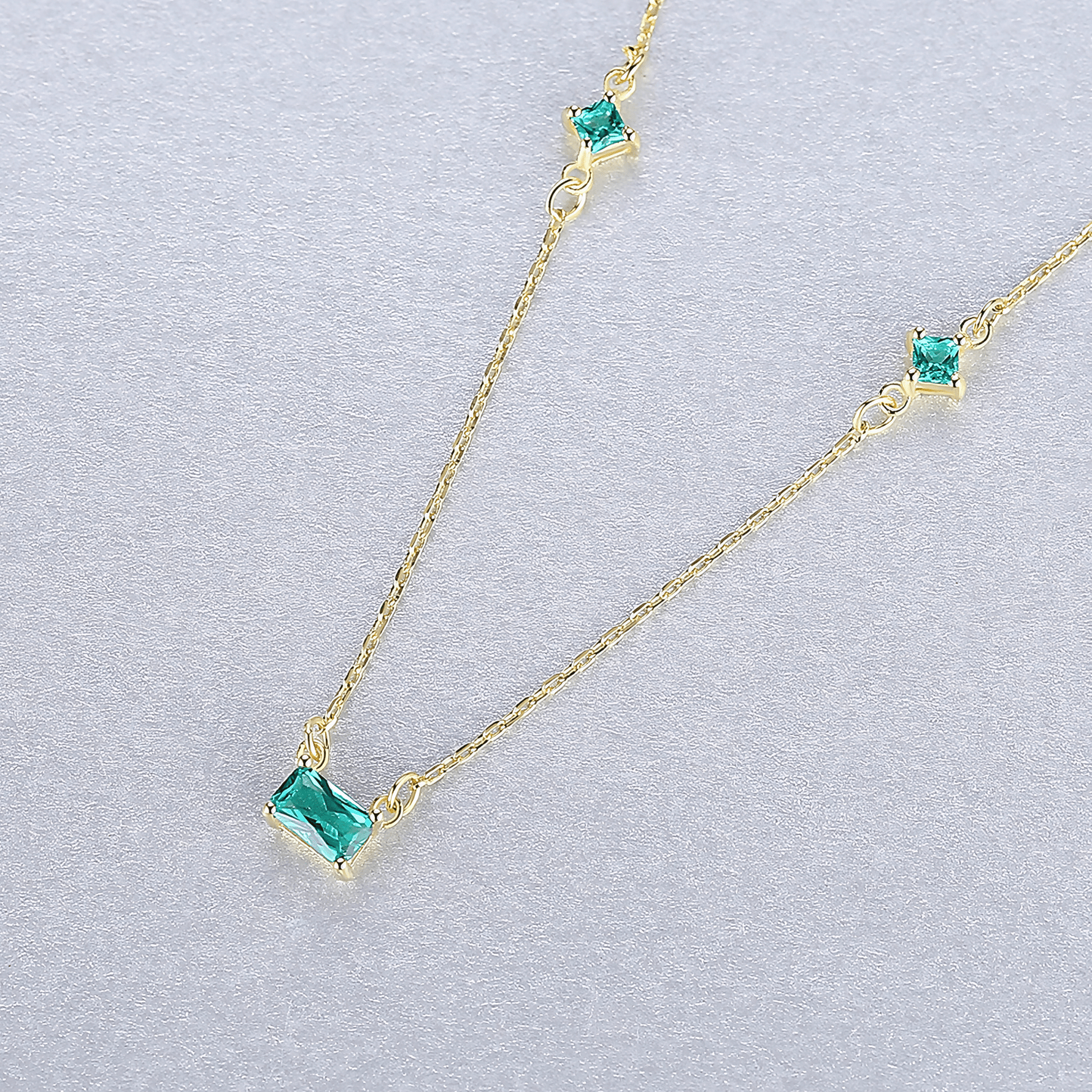 Collier en argent sterling 925 avec pierre Formica bleue – plaqué or - NAFALUXE