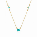 Collier en argent sterling 925 avec pierre Formica bleue – plaqué or - NAFALUXE