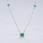 Collier en argent sterling 925 avec pierre Formica bleue – plaqué or - NAFALUXE