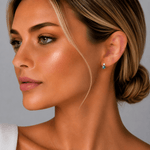Boucles d'oreilles à clous en argent sterling 925 avec opale et zircone cubique – Plaquées or et rhodium - NAFALUXE