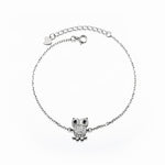 Bracelet en argent sterling 925 avec hibou et pierres de zircon – plaqué rhodium - NAFALUXE