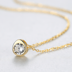 925 Sterling Silver Pendant Necklace with Colored Composite Stone – Gold & Rhodium Plated - NAFALUXE