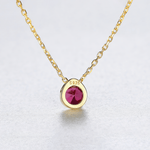 925 Sterling Silver Pendant Necklace with Colored Composite Stone – Gold & Rhodium Plated - NAFALUXE