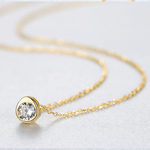 925 Sterling Silver Pendant Necklace with Colored Composite Stone – Gold & Rhodium Plated - NAFALUXE