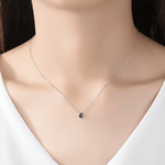 925 Sterling Silver Pendant Necklace with Colored Composite Stone – Gold & Rhodium Plated - NAFALUXE