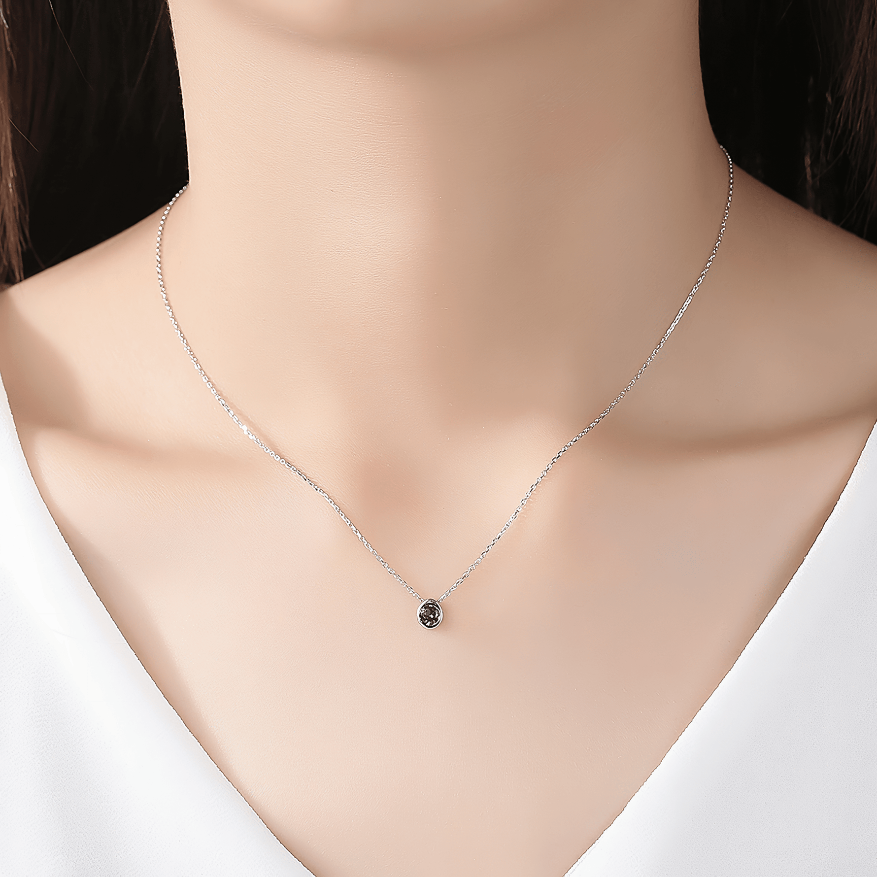 925 Sterling Silver Pendant Necklace with Colored Composite Stone – Gold & Rhodium Plated - NAFALUXE