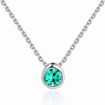 925 Sterling Silver Pendant Necklace with Colored Composite Stone – Gold & Rhodium Plated - NAFALUXE