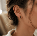 925 Sterling Silver Stud Earrings with Round Zircon Stone – Minimal Luxury Design - NAFALUXE