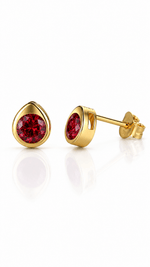 925 Sterling Silver Stud Earrings with Round Zircon Stone – Minimal Luxury Design - NAFALUXE