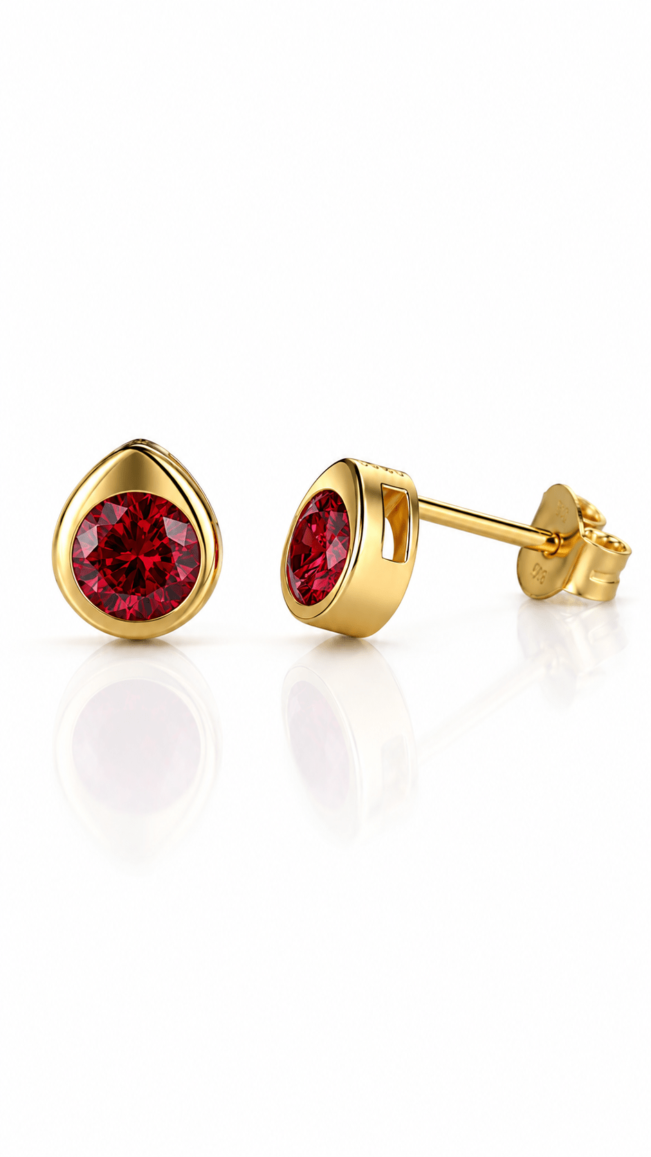925 Sterling Silver Stud Earrings with Round Zircon Stone – Minimal Luxury Design - NAFALUXE