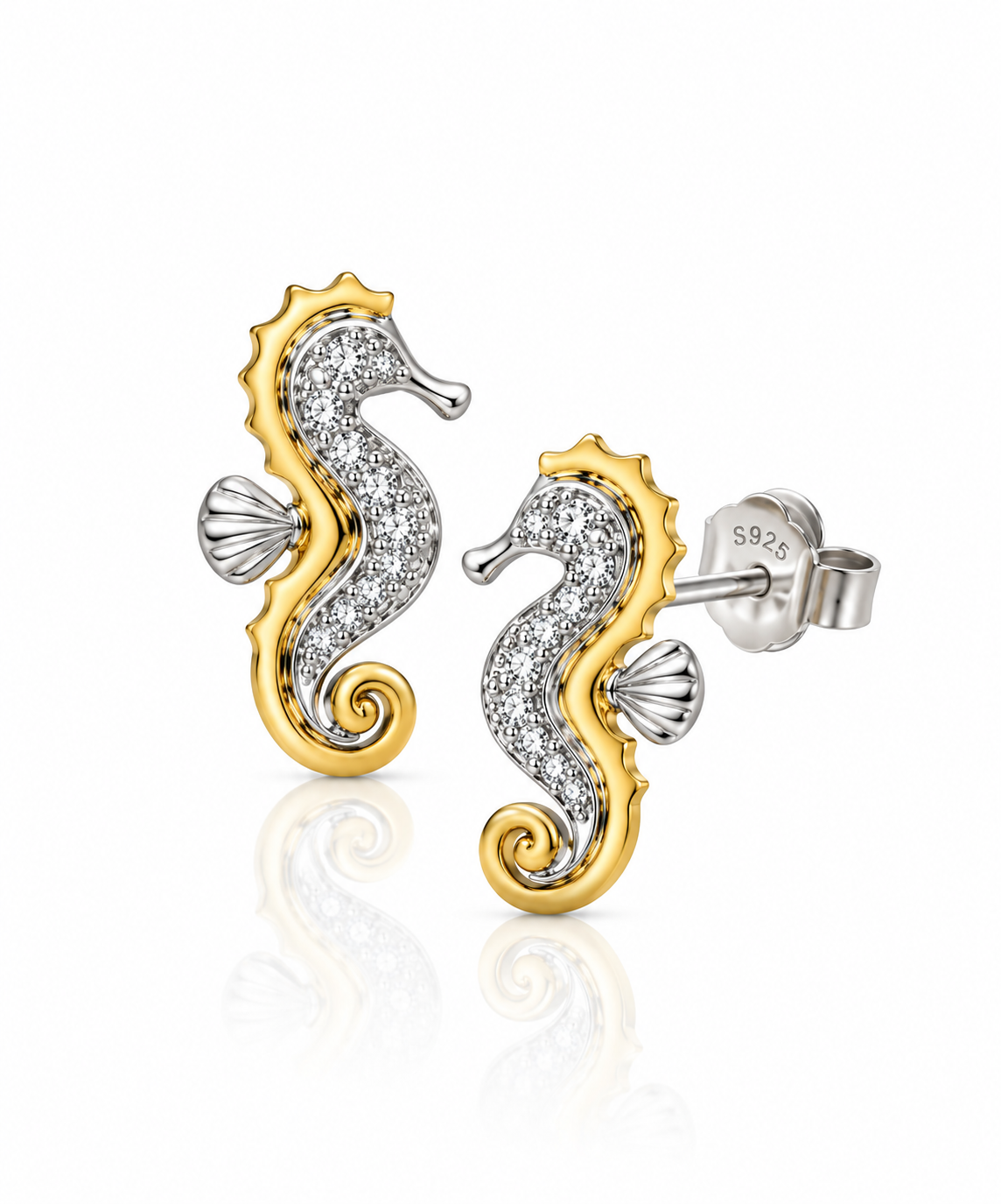 Boucles d'oreilles en nacre incrustées