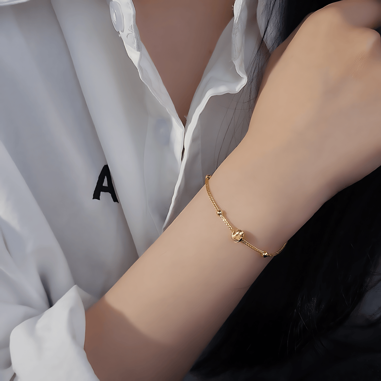 Adjustable Beaded Chain Bracelet - NAFALUXE
