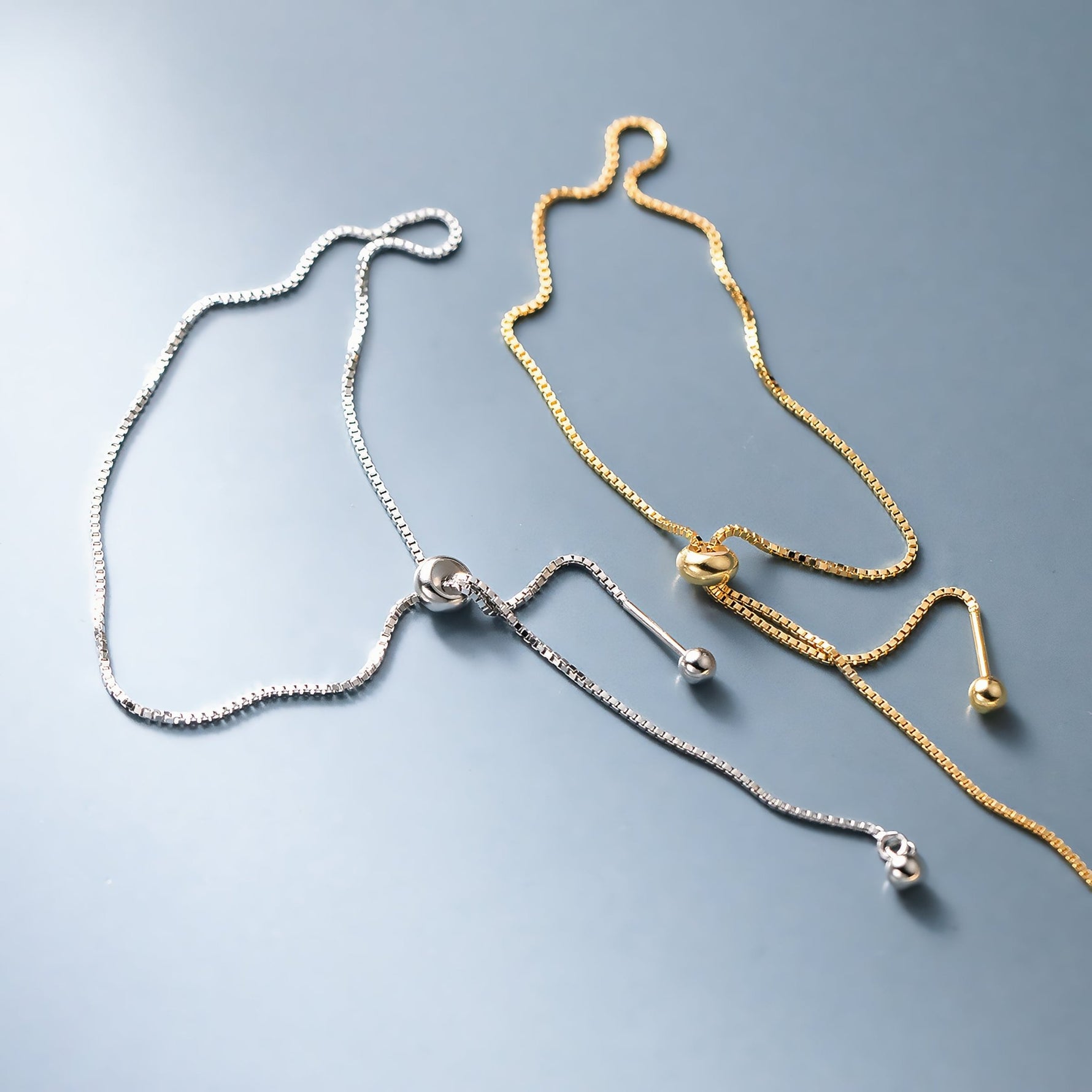 Adjustable Box Chain Bracelet – 925 Sterling Silver - NAFALUXE