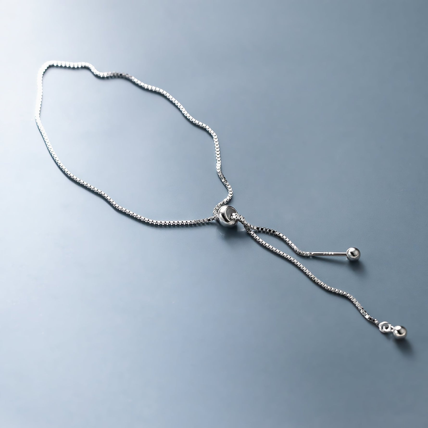 Adjustable Box Chain Bracelet – 925 Sterling Silver - NAFALUXE