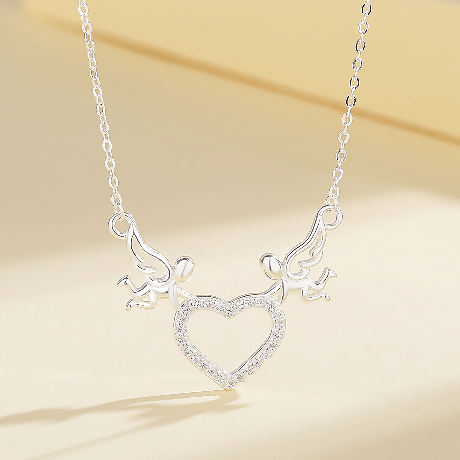 Angel Heart Necklace – 925 Silver - NAFALUXE