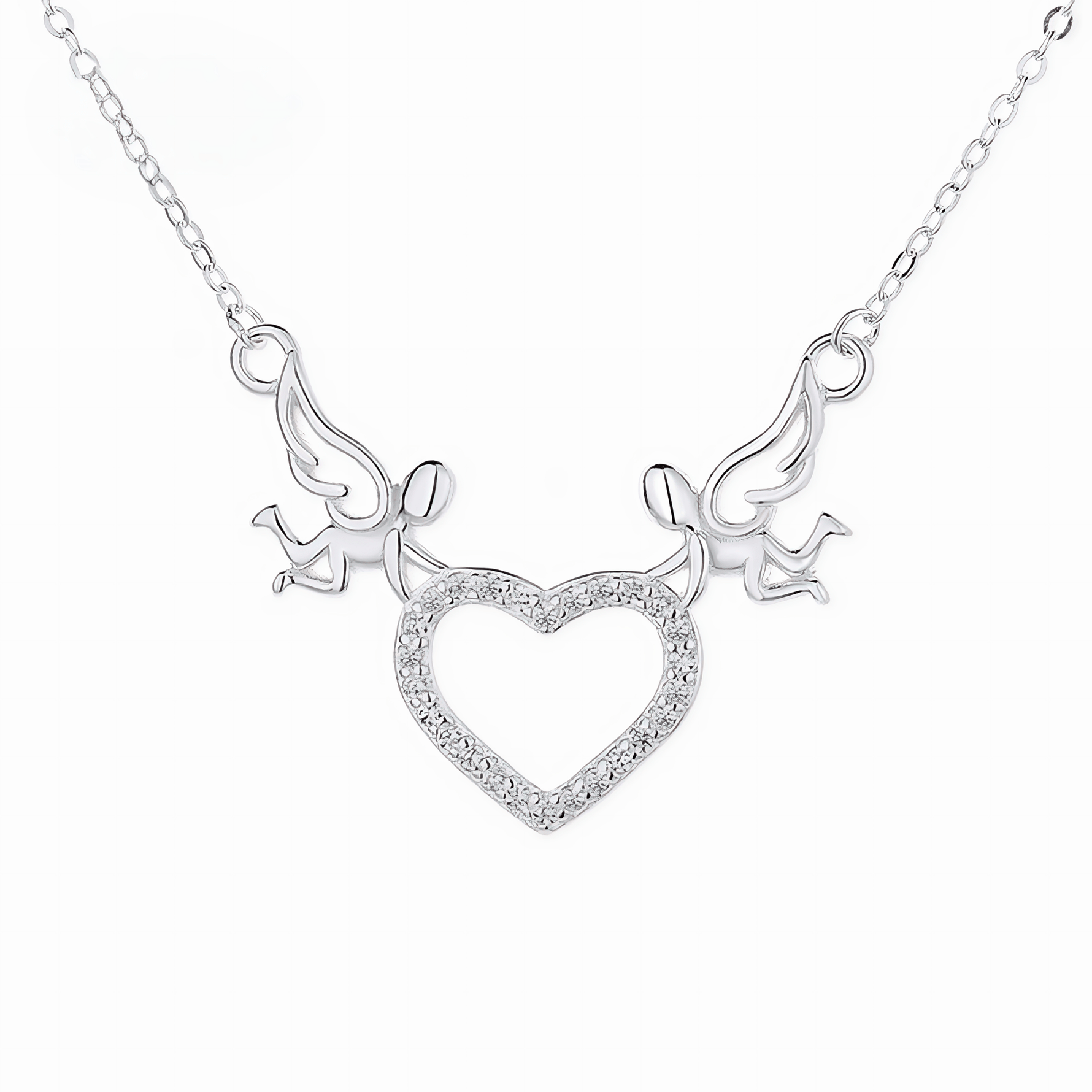 Angel Heart Necklace – 925 Silver - NAFALUXE