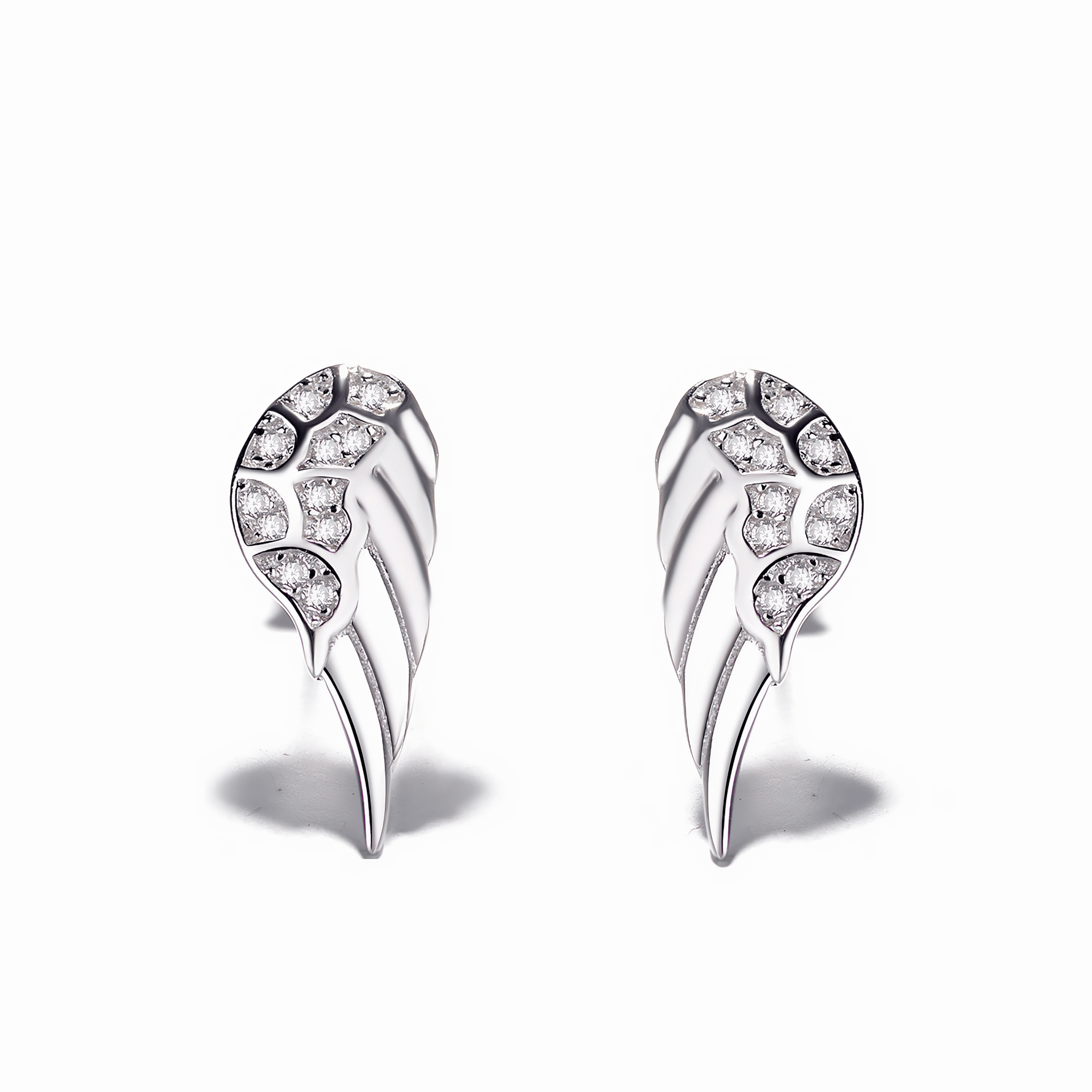 Angel Wing Jewelry Set – Necklace and Earrings with Sparkling Zircon Stones - NAFALUXE