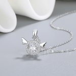 Angel Wings Circle Pendant – 925 Silver - NAFALUXE