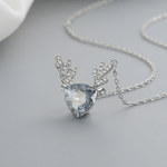 Antler Blue Gem Necklace – 925 Silver - NAFALUXE