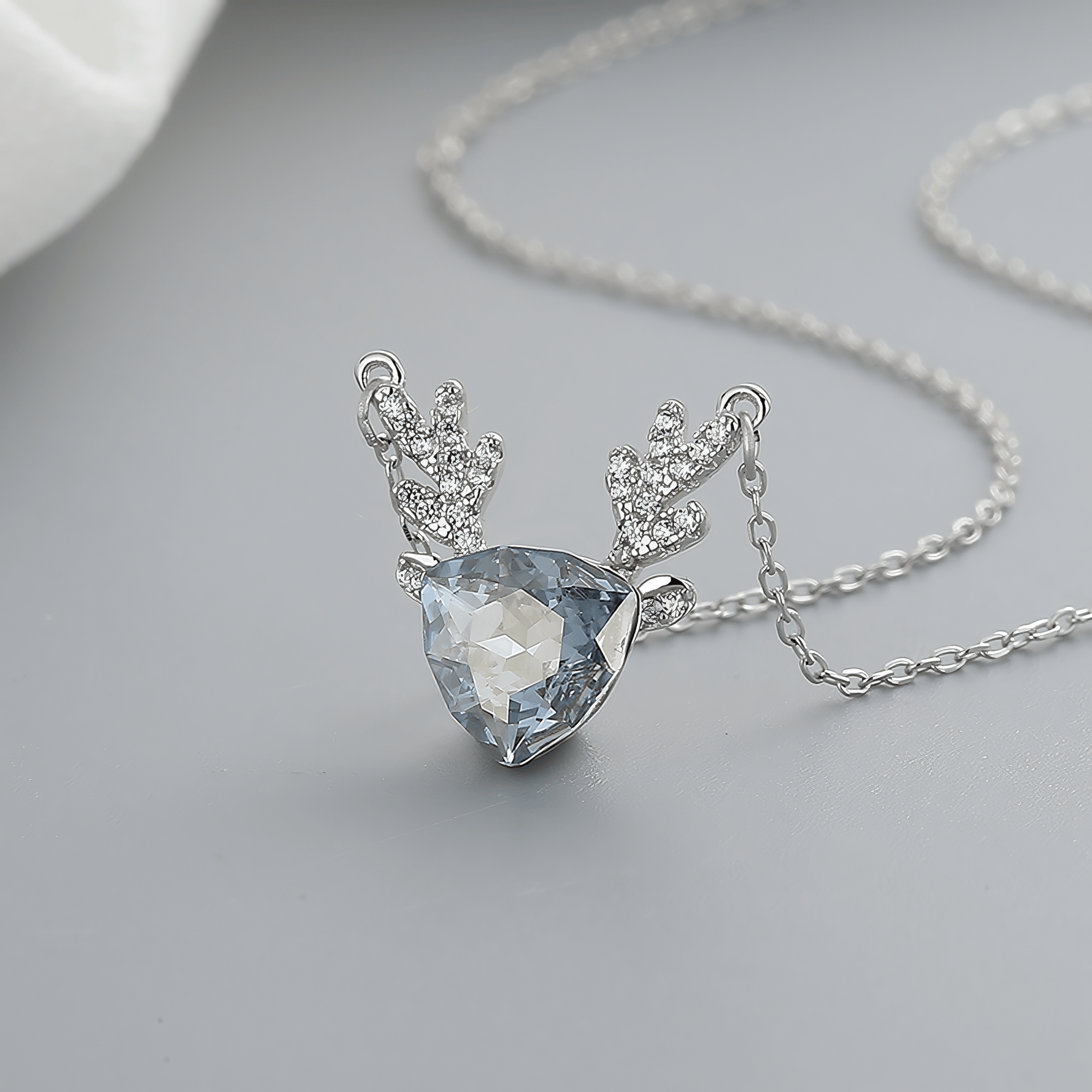Antler Blue Gem Necklace – 925 Silver - NAFALUXE