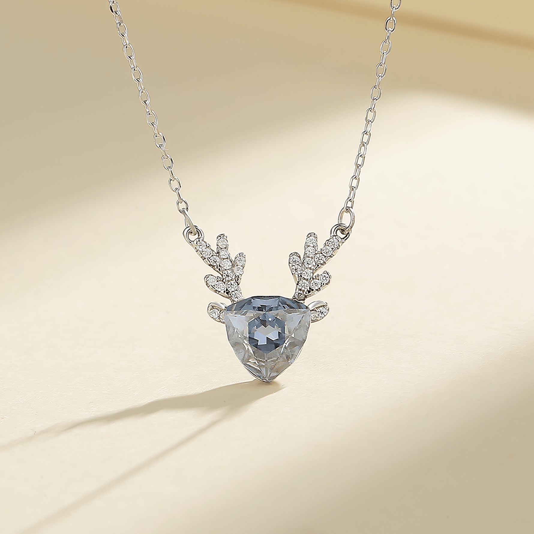 Antler Blue Gem Necklace – 925 Silver - NAFALUXE