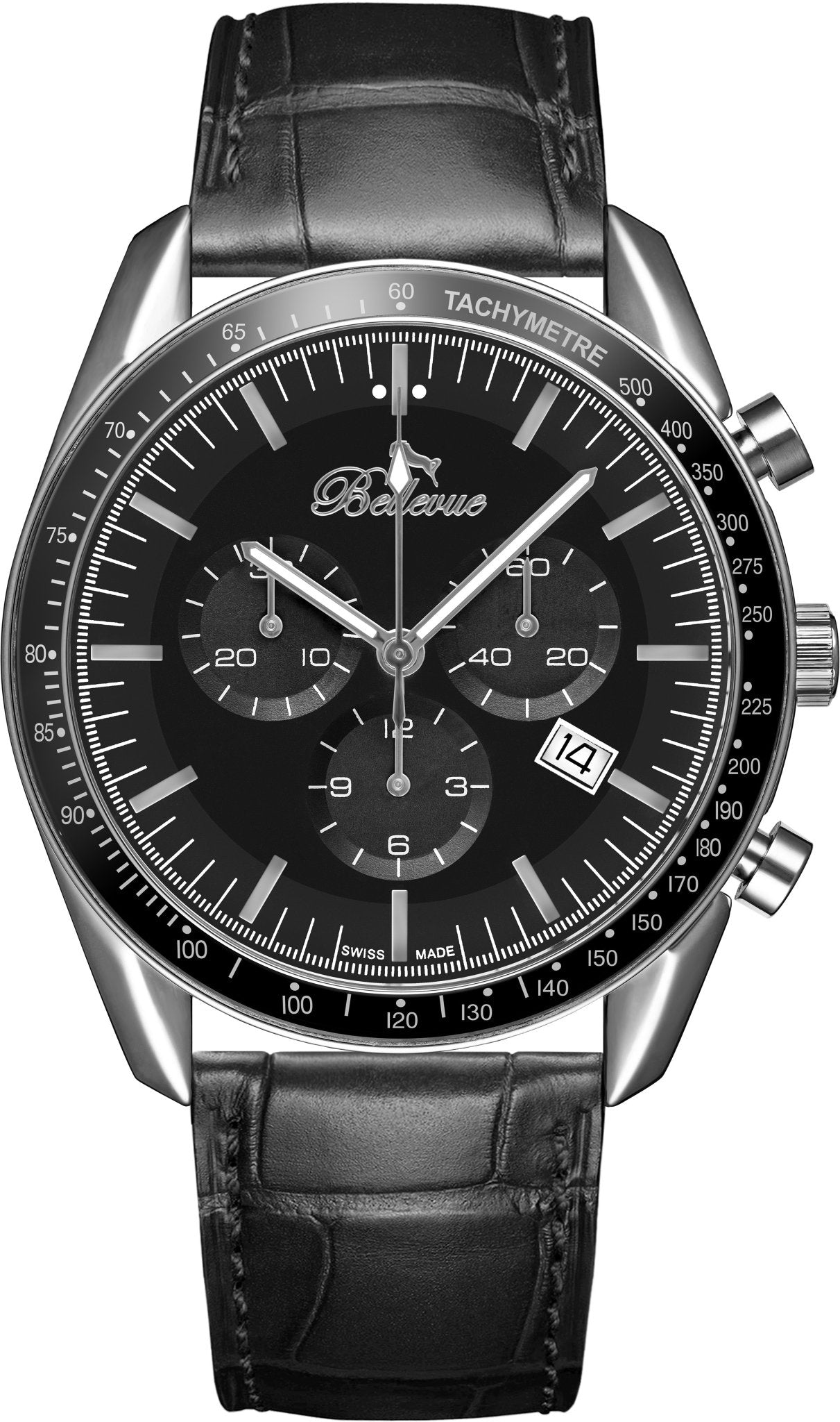 Orologio da uomo Bellevue Chronograph 43 mm nero – Quarzo Ronda - NAFALUXE