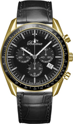 Orologio da uomo Bellevue Chronograph 43 mm oro e nero – Quarzo Ronda - NAFALUXE