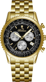 Orologio Bellevue Cronografo 43 mm in acciaio inossidabile dorato – Quarzo Ronda - NAFALUXE