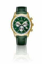 Orologio da uomo Bellevue Chronograph 43 mm verde e oro – Quarzo Ronda - NAFALUXE