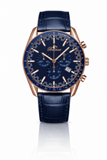 Bellevue Chronograph 43 mm Herrenuhr in Roségold und Blau – Ronda-Quarzwerk – NAFALUXE