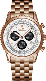 Orologio Bellevue Cronografo 43 mm in acciaio inossidabile e oro rosa – Quarzo Ronda - NAFALUXE
