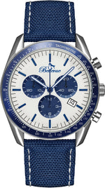 Orologio da uomo Bellevue Chronograph – Orologio al quarzo blu e argento - NAFALUXE