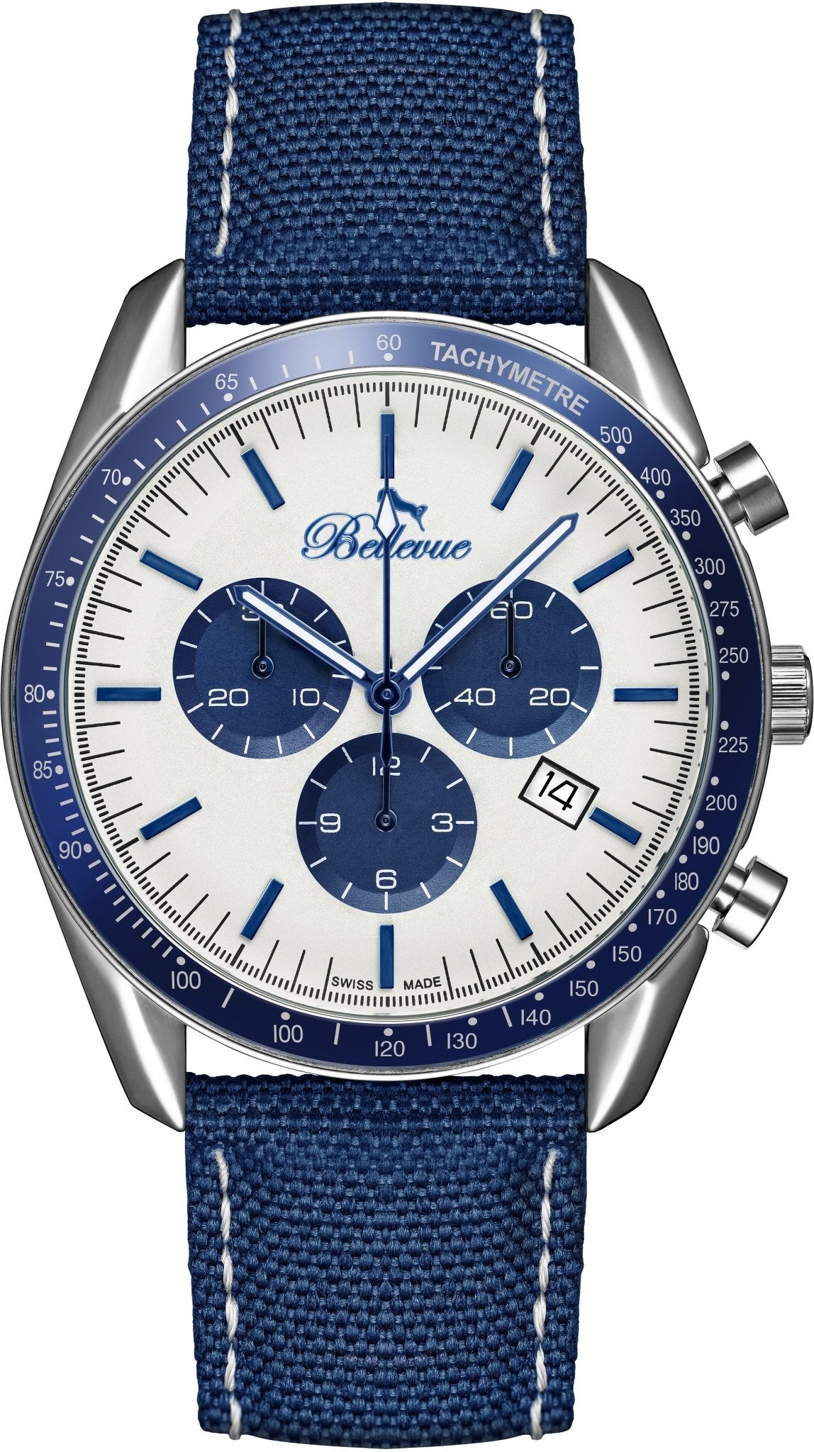 Orologio da uomo Bellevue Chronograph – Orologio al quarzo blu e argento - NAFALUXE