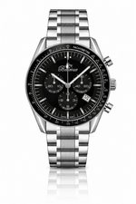 Bellevue Chronograph aus Edelstahl – schwarzes Zifferblatt | 43 mm – NAFALUXE