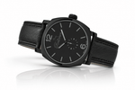 Bellevue Herrenuhr „Black Watch“ 44 mm – Ronda-Quarzwerk | Schwarzes PU-Lederarmband – NAFALUXE